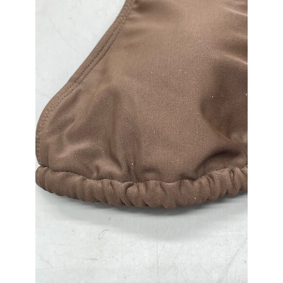 bikini top brown tie neck and back padded size adjustable no size tag small READ - Picture 2 of 5